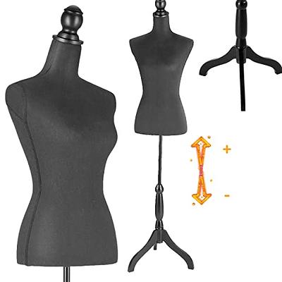 Female Dress Form, 52-64 Inch Adjustable Mannequin Dress Forms for Sewing,  Mannequin Torso Jewelry Display Wood Tripod Stand Clothing Forms,Beige