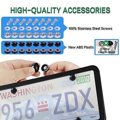 2 pcs License Plate Covers with Clear Bubble Design Unbreakable Fits All  Standard 6x12 Inches Novelty/License Plates