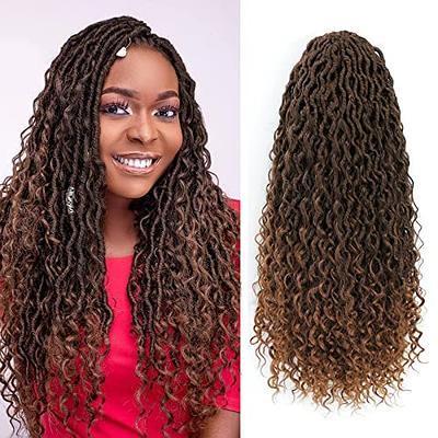 Goddess Locs Crochet Hair 18 Inch 6 Packs Wavy Curly Nepal