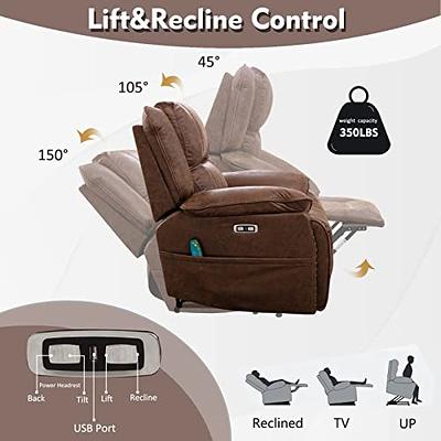 Oversize Faux Leather Power Lift Recliner Chair - Heated Massage