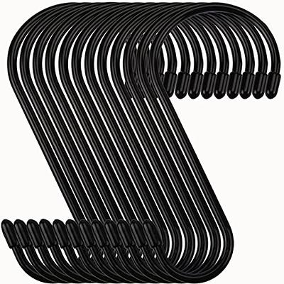  24 Pack 6 Inch S Hook, Large Vinyl Coated S Hooks with Rubber  Stopper Non Slip Heavy Duty S Hook, Steel Iron Black Rubber Coated Closet S  Hooks for Hanging Necklace