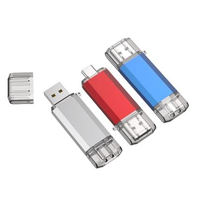 Flash Drive for iPhone 256GB, 4 in 1 USB Type C Memory Stick, Photo Stick  External Storage Thumb Drive for iPhone iPad Android Computer, Sky Blue