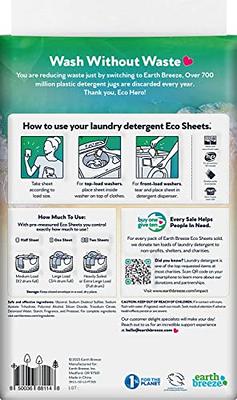 Earth Breeze Laundry Detergent Eco Sheets, 60 Loads Fragrance Free