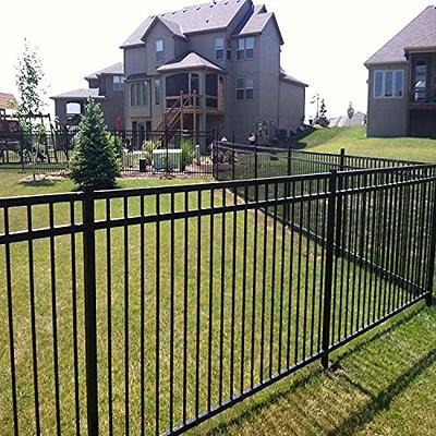 Peak Products Modular Fencing 94 in. H Matte Black Aluminum In-Ground Post  for A 6 ft. H Outdoor Privacy Fence System 2491 - The Home Depot