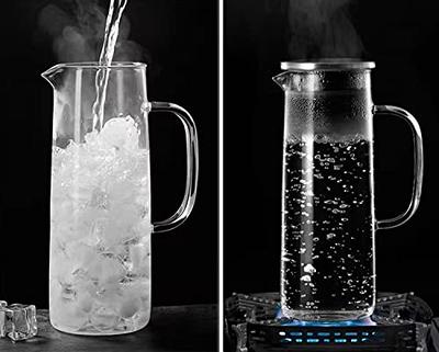 Auxmeware - Heat Resistant Glass Pitcher With Lid And Spout, Glass Iced Tea  Pitchers Beverage Pitchers For Fridge, Glass Water Pitcher And Carafe  1000ml/34oz - Yahoo Shopping