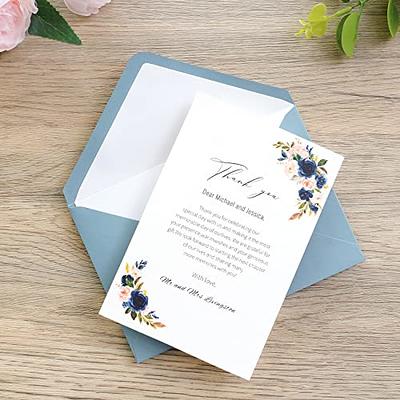 100 Pack Blank Invitation Cards with Envelopes, Cardstock Paper