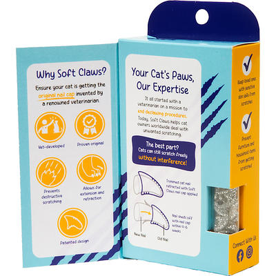 Soft Claws Nail Caps for Cats, Clear - 40 count