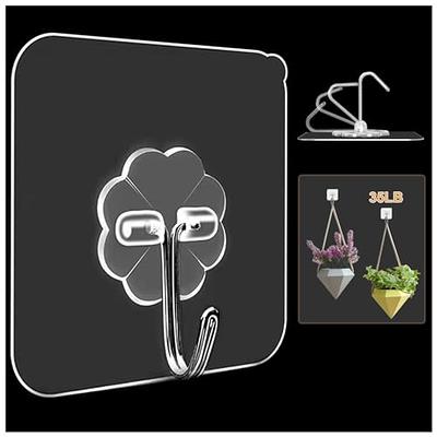 Large Hooks for Hanging Heavy-Duty 44Ib(Max) 10 Packs, Wall Hangers without  Nails Self-Adhesive Traceless Clear and Removable, Waterproof and