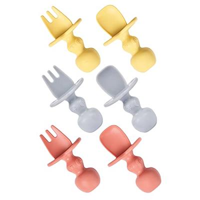 4 Pack Baby Utensils Self Feeding 6+ Months, Silicone Baby Spoons