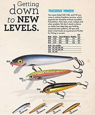 Rebel Lures Tracdown Minnow Fish Catcher, Brown Trout, 2 1/2 in, 1