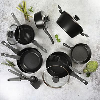 Gibson Soho Lounge Nonstick Forged Aluminum Induction Pots and Pans Cookware  Set W/Cast Iron Skillet, 15-Piece Set, Black - Yahoo Shopping