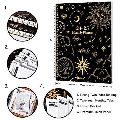 2024-2025 2-Year Monthly Planner - Jan. 2024 - Dec. 2025, 9'' x 11'', Large  Round Monthly Calendar with Tabs, Twin-Wire Spiral Bound, Useful Inner  Pocket - Yahoo Shopping