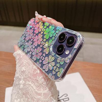 designer clear phone case iphone 12 pro max, Bling Gradient Laser Love  Heart