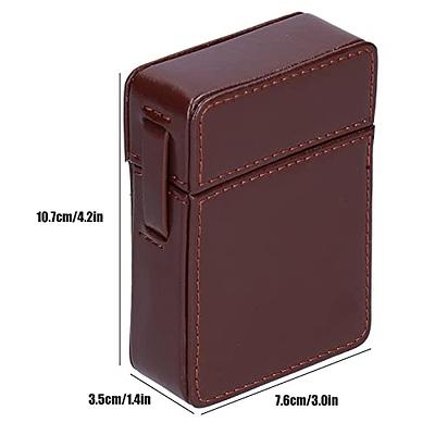 Genuine leather cigarette box anti-scratch protective storage case with lighter  holder