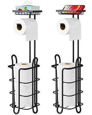 VOTZAAQ Toilet Paper Holder Stand-Toilet Paper Holder with Storage, Matte  Black Standing Toilet Paper Holder with Double Shelves (Premium Metal) -  Yahoo Shopping