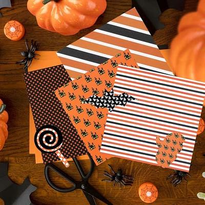 PUIKSXER 24 Sheets Halloween Scrapbook Paper, 6 Inch Pumpkin Witch Spider  Boo Pattern Paper Cardstock Single-Sided Orange Black Craft Paper for Card  Making Photo Album Party Decor (Style 1) - Yahoo Shopping