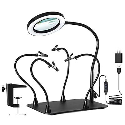 5X&10X Magnifying Glass with Light and Stand, KUVRS Flexible Magnetic  Helping Hand, Large Base & Clamp Magnifying Lamp, 3 Color Adjustable Arm  Desk Magnifier with Light for Soldering Craft Hobby - Yahoo Shopping