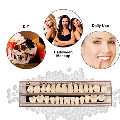 56 Pieces False Teeth, 2 Sets Whole Teeth Synthetic Polymer Denture Teeth,  22 Shade A2 Upper + Lower Dental Materials for Replacement, DIY, or  Halloween - Yahoo Shopping