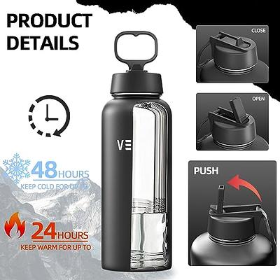 koodee 12 oz Water Bottle Stainless Steel Vacuum Insulated Wide Mouth Water  Flask with Leakproof Spout Lid (Sky Blue) - Yahoo Shopping