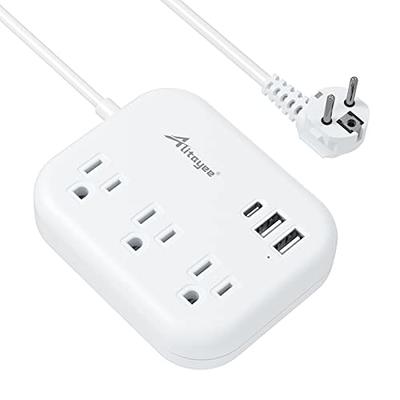 Adaptateur de prise européenne, AIMTYD International Travel Power Plug with  4 AC Outlets 3 USB Ports, US to Most of Europe EU Italy Spain France  Iceland Germany Greece Charger Adapter, Type C 