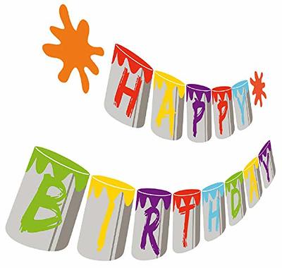 Slime Happy Birthday Banner Slime Painting Banner Pennant for