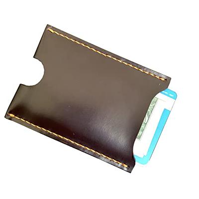 Leather Card Holder, Custom Initials Slim Card Wallet, RFID Blocking,  Minimalistic, Slimline Design 
