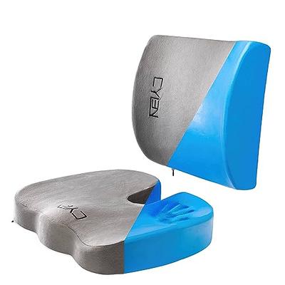 Kolbs Memory Foam Seat Cushion | Gel Infused Ventilated | Coccyx Cushion  Office Car Chair Cushion | Tailbone Pain Relief Cushion - Lumbar Cushion 