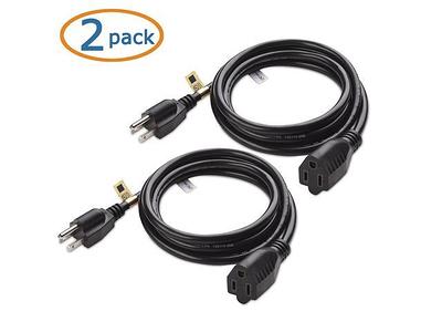 SatelliteSale Universal Heavy Duty Computer Power Cable Male NEMA 5-15P to  Female IEC C13/C14 Black PVC Cord (6 feet)