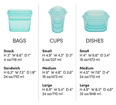 Zip Top Silicone Reusable Bags, Cups & Dishes Sets