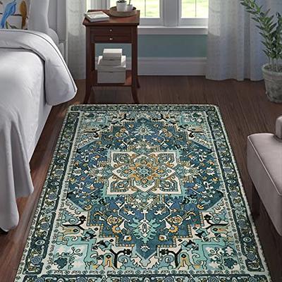 Bohemian Medallion Area Rug,3X5 Boho Bathroom Rug,Non-Slip