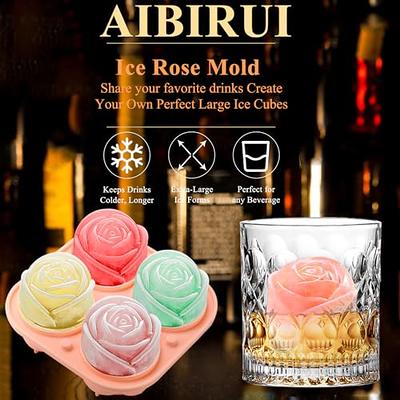 3d Rose Ice Molds 2.5 Inch, Large Ice Cube Trays, Make 4 Giant