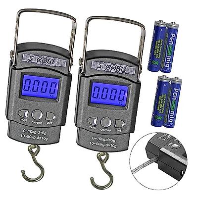 5 Core Fish Scale Pair, 110 LBS/ 50 KG Luggage Scales Handheld Portable  Electronic Digital Hanging Hook, Built-in Measuring Tape, Backlit LCD  Display - Yahoo Shopping
