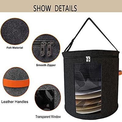 Hat Box Organizer Round Travel Hat Boxes Foldable Hat Storage Bag