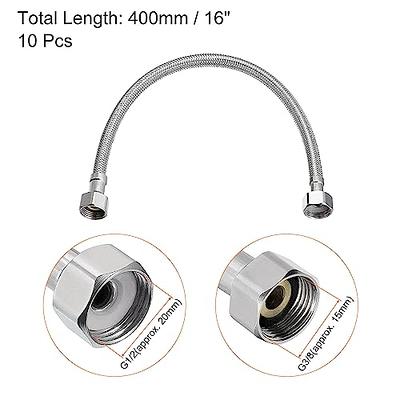 uxcell 16 Inch Long Faucet Supply Line Connector, 10pcs G 3/8 Female  Compression Thread x G 1/2 Female Straight Thread 304 Stainless Steel Water  Supply Hose - Yahoo Shopping