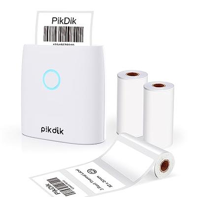 Eschen Pocket Mini Printer, Portable Printer with 6 Rolls Printing Paper  for iOS Android Smartphone, Label Receipt Sticker Photo List Notes Inkless