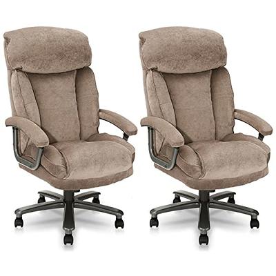 AVAWING Velvet Executive Office Chair, Velvet Office Chair with Adjustable  Height and Back, Thick Padding Ergonomic Massage Home Office Desk Chairs  with Adjustable Headrest, Foot Rest Armrest, Grey 