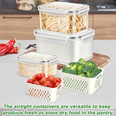 ODOMU 4 Pack Fridge Food Storage Container with Lids, Plastic