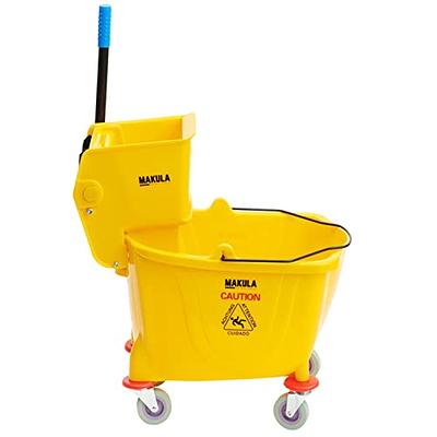 Rubbermaid WaveBrake 26 qt. Yellow Mop Bucket & Side Press Wringer Combo