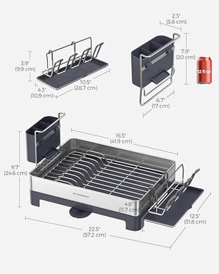 Songmics Dish Drying Rack, Stainless Steel Dish Rack With Rotatable Spout,  Drainboard, Fingerprint-resistant Dish Drainers For Kitchen Counter : Target