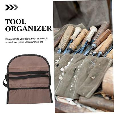 Leather Tool Roll up Bag Wrench Pouch Chisel Tool Kit Tool Wrap