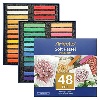 Artecho 48 Premium Soft Pastels, 46 Colors Including 4 Fluorescent