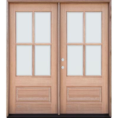 Creative Entryways 36-in x 80-in Wood 2/3 Lite Left-Hand Inswing Unfinished  Prehung Single Front Door Solid Hardwood Core in the Front Doors department  at