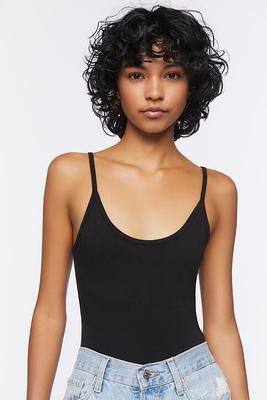 Forever 21 Women's Ribbed Knit Cami Bodysuit in Black Small