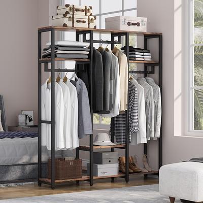 Tribesigns Double Rod Free standing Closet Organizer, White