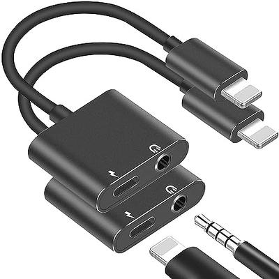 apple Mfi Certified] 2 Pack Lightning To 3.5mm Headphones Jack Adapter For  Iphone, 2 In 1 Charger + Aux Audio Splitter Dongle Adapter For Iphone 12/s