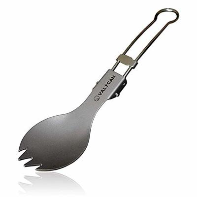 Valtcan Titanium Folding Spork Set with Carrying Bag 2 Pack