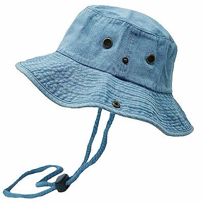 Glory Max Washed Cotton Bucket Hat with Chin Strap Fishing Sun Safari  Boonie Cap (as1, Alpha, l, x_l, Denim Blue) - Yahoo Shopping