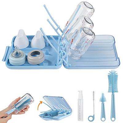 Bottle Brush Set -Baby Travel Essential-6 in 1 Bottle Cleaner Kit with  Silicone Bottle Brush,Nipple Cleaner Brush,Straw Brush,Soap Dispenser,Storage  Box,Bottle Drying Rack for Home and Travel(Blue) - Yahoo Shopping