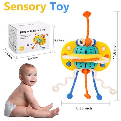 Montessori Sensory Toys for 1 Year Old, UFO Food Grade Silicone Pull String  Baby Toys for 6-12 Months, Toddler Learning Activity Toys for Christmas