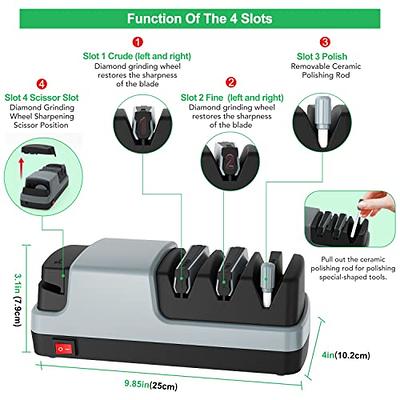 2pcs Electric Knife Sharpeners (Grey&Silver)- 4 in 1 Multi-Function  Electric Knife Sharpener - Yahoo Shopping